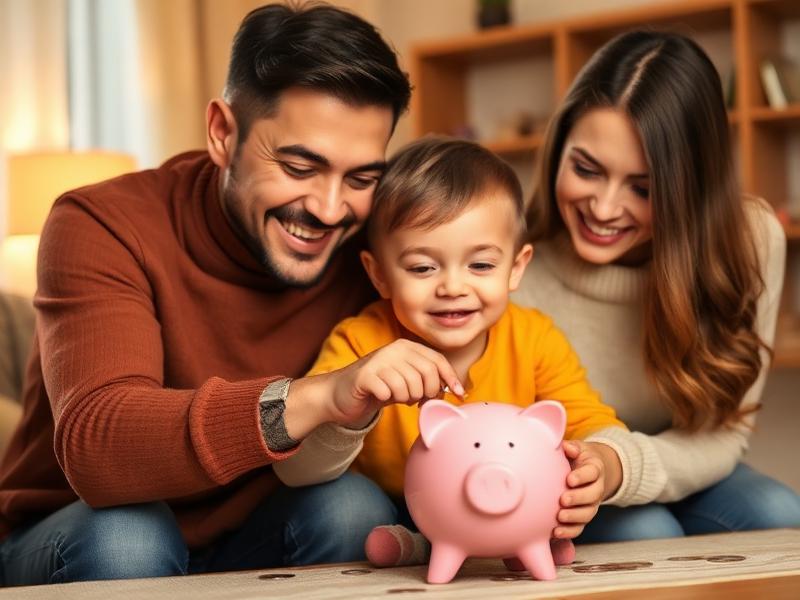 Rodina učí dítě spořit peníze